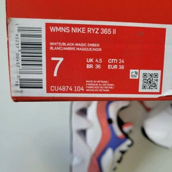 SIZE 7 WOMEN'S NIKE RYZ CU4874-104 WHITE / PINK SNEAKERS - Picture 7 of 7